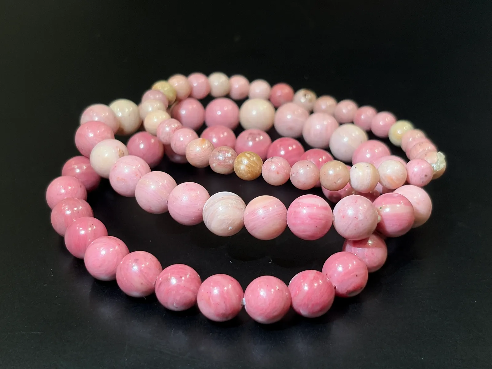 Rhodochrosite Rose Bloom Trio Bracelet - View 1